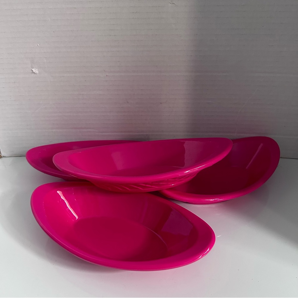 4 pcs pink Banana Split/Sundae/Dessert dish